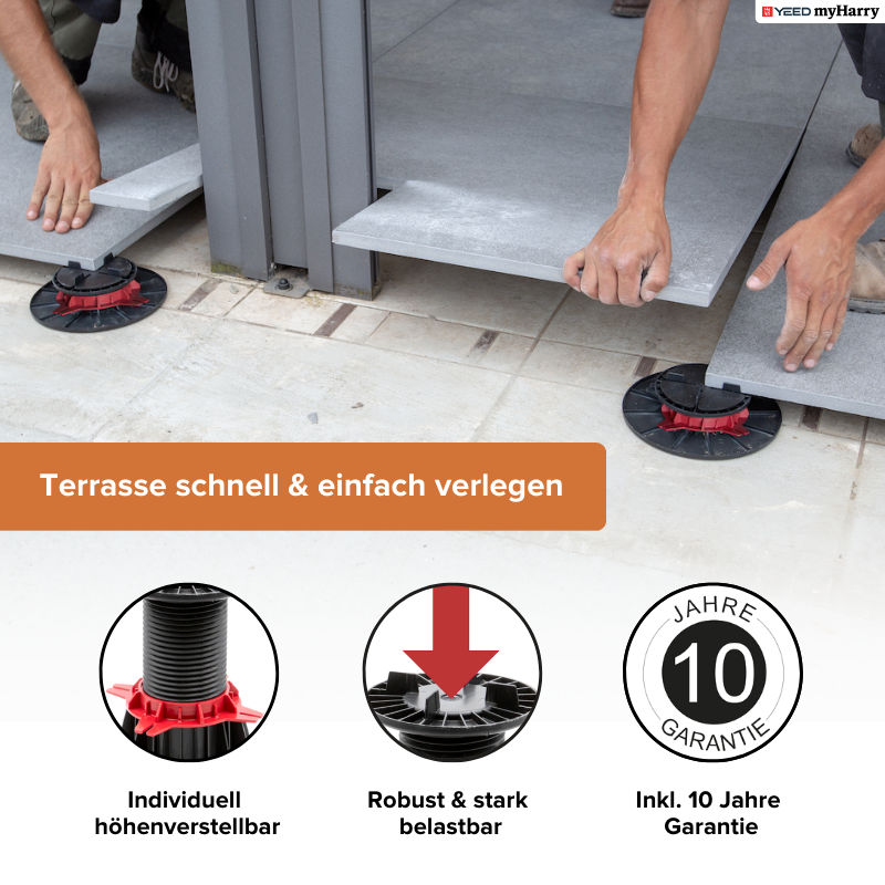 Stelzlager selbstnivellierend 85-115mm für Terrassenplatten YEED